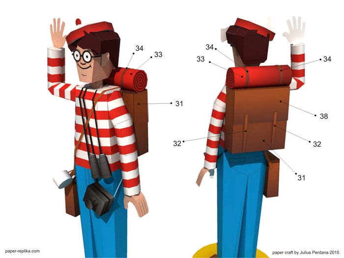 Where's Wally - Waldo paper craft